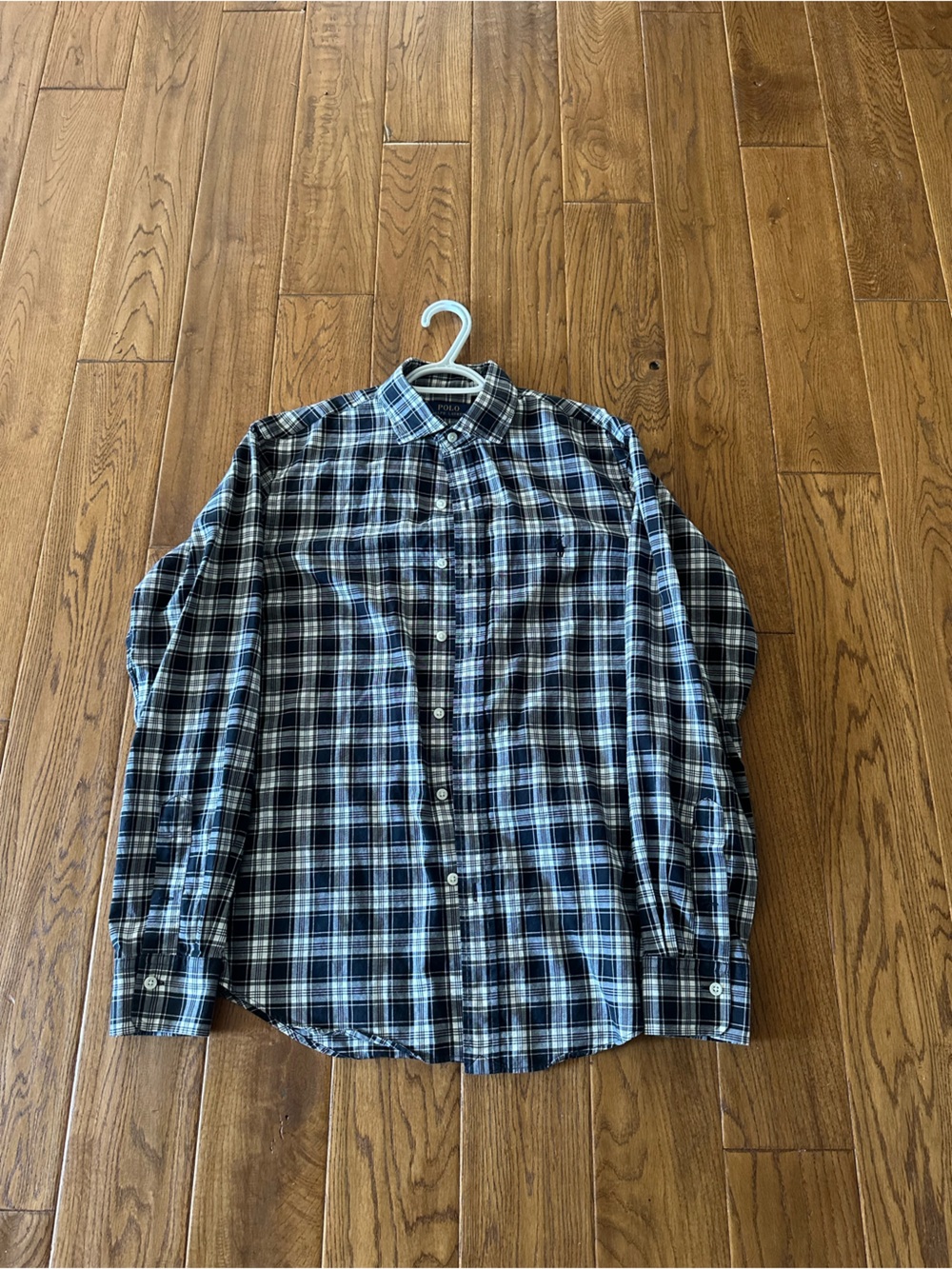 Polo by Ralph Lauren Blue and White Plaid Button-Up Shirt